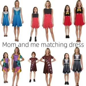 Mum and Me Matching Dress Softest Princess Cosply Magical Holiday Trip Halloween Party Summer Dress