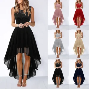 Hollow out Waist Cinched Lace Evening Dress