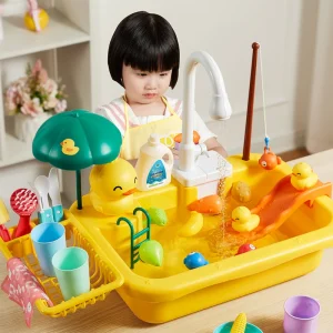 Kids Kitchen Sink Dishwasher Play Food Fishing Toy Girls Gift