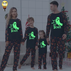 Halloween Party Clothes 2024 New Parent-chid Matching Outfits Skull Ghost Print Pajamas Sets Soft Homewear Pyjamas Family Look